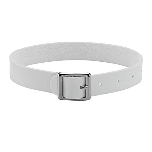 Eigso Vintage Retro Kragen Choker Halsband für Frauen Stachelknopfverschluss verstellbar (weiß) von Eigso