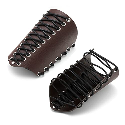 Eigso 2Pcs Brown Armor Armband Guard Kunstleder Steampunk Goth Style Shooting Arrow Bow Gear von Eigso
