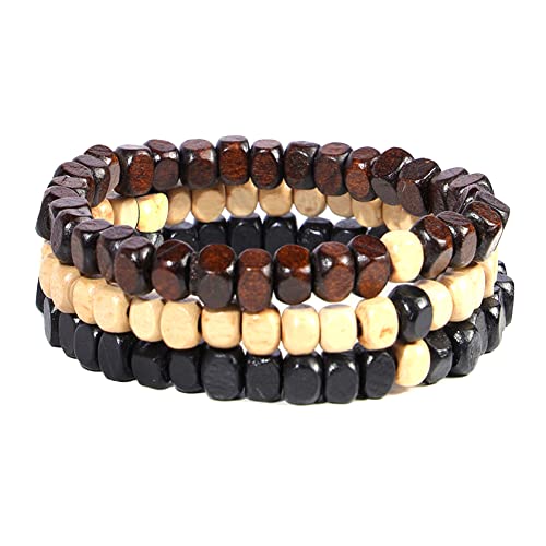 Eigso 5 mm Holzperlen-Armbänder für Damen und Herren, buddhistisches Naturholzperlen-Armband zum Beten von Eigso