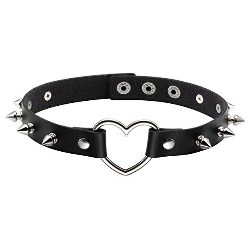 Eigso Black Punk Halskette Nietenhalsband Halsband und Metall Spike Armband für Frauen von Eigso