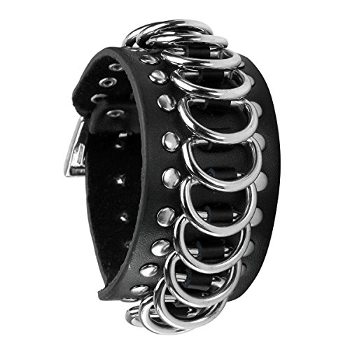 Eigso Retro Vintage Punk Lederarmband für Männer Frauen Klassische Nieten D Kette Armband für Mann Frau von Eigso