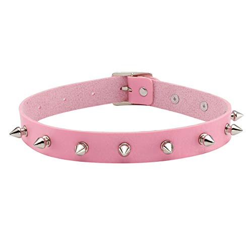 Eigso Punk Leder Nietenhalsband für Frauen Männer Retro Vintage Spikes Klassische 80er Jahre Halskette für Frau Mann von Eigso