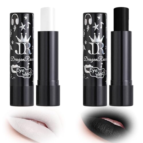 EIH1 2 Stück Halloween Schminke Schwarz Weiß, Halloween Make up Set, Kinderschminke Fasching, Bodypainting Farben, Face Paint Für Erwachsene Kinder, Körperfarbe Fasching Zombie Makeup von EIH1