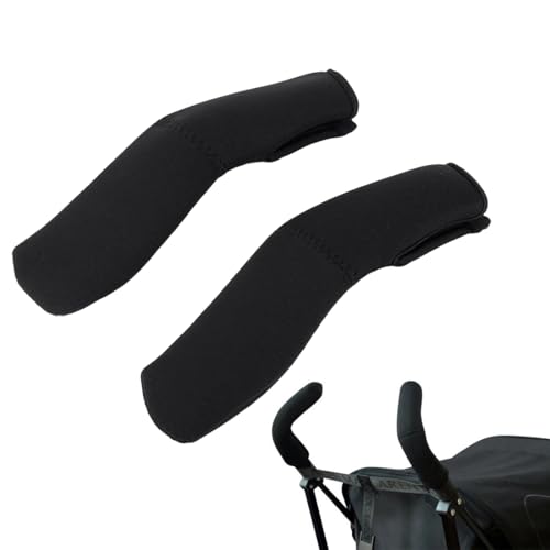 EIH1 2 Stücke Kinderwagen Griff Abdeckung ElastischCover Universal Zubehör Staubdicht Schwarz von EIH1