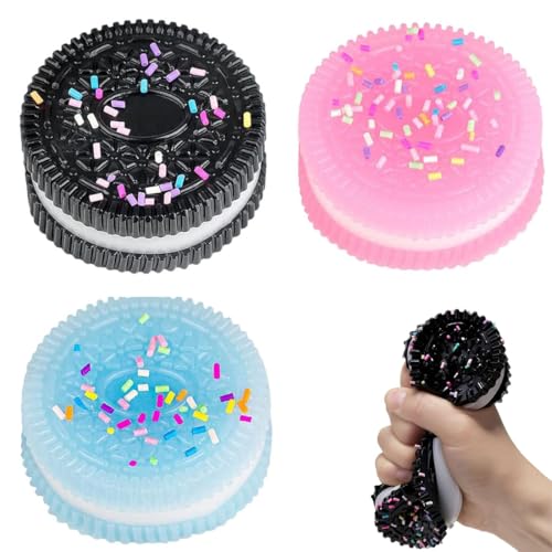 EIH1 3 Stück Squishy,Sensory Fidget Fun Toy,Squishy Spielzeug zur Dekompression,Für Kinder und Erwachsene,Junge, Mädchen(Schwarz, Rosa, Blau) von EIH1