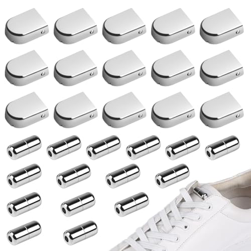 EIH1 30 Stück Metallkapseln für Schnürsenkel Schnürsenkel Schnellverschluss Erwachsener Schnürsenkel Verschluss Kinder Schnellverschluss Schnürsenkel für Sneaker Freizeitschuhe von EIH1