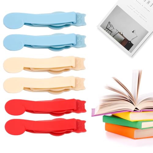 EIH1 6 Stück Automatic bookmark, Automatisches lesezeichen, Lesezeichen aesthetic, Silikon Lesezeichen, Clip Lesezeichen von EIH1