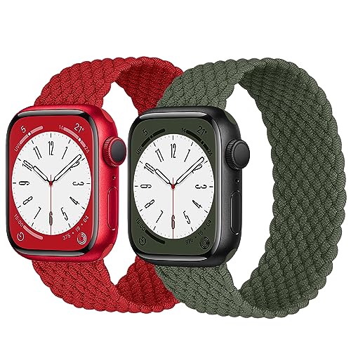 Geflochtenes Solo-Armband für Apple Watch, 40 mm, 41 mm, 44 m, 45 mm, 49 mm, Ultra 2, 38 mm, 42 mm, für Damen und Herren, dehnbares, gewebtes Nylon, elastisches Armband für iWatch Serie von EIHAIHIS