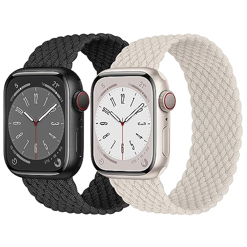 Geflochtenes Solo-Loop-Armband für Apple Watch, 40 mm, 41 mm, 44 m, 45 mm, 49 mm, Ultra 2, 38 mm, 42 mm, für Damen und Herren, dehnbares, gewebtes Nylon, elastisches Armband für iWatch Serie von EIHAIHIS