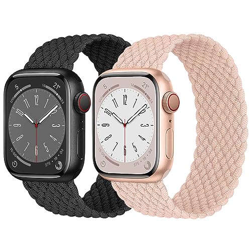 Geflochtenes Solo-Loop-Armband für Apple Watch, 40 mm, 41 mm, 44 m, 45 mm, 49 mm, Ultra 2, 38 mm, 42 mm, für Damen und Herren, dehnbares gewebtes Nylon, elastisches Armband für iWatch Serie von EIHAIHIS
