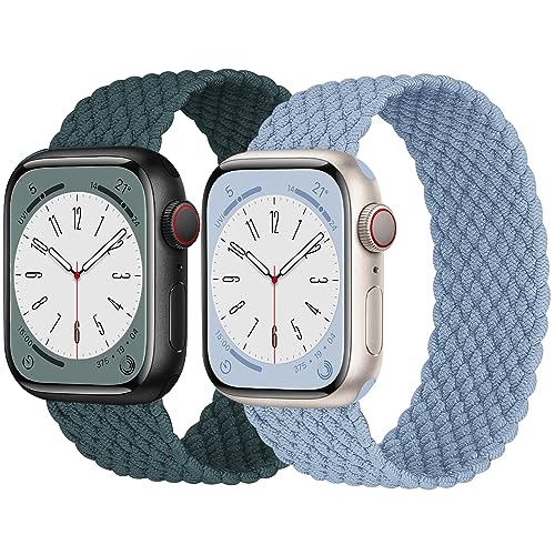 Geflochtenes Solo-Loop-Armband für Apple Watch, 40 mm, 41 mm, 44 m, 45 mm, 49 mm, Ultra 2, 38 mm, 42 mm, für Damen und Herren, dehnbares gewebtes Nylon, elastisches Armband für iWatch Serie von EIHAIHIS