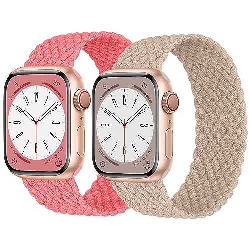 Geflochtenes Solo-Loop-Armband für Apple Watch, 40 mm, 41 mm, 44 m, 45 mm, 49 mm, Ultra 38 mm, 42 mm, dehnbares Nylon, verstellbares, elastisches Ersatzarmband für iWatch Serie 8/7/6/SE/5/4/3/2/1, 7 von EIHAIHIS