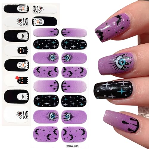EIH 2 Blatt 32 Stk Nagelfolie,Nagelfolie UV härtend,Halloween Nail Stickers,Nagelsticker UV Härtend,Halloween Sticker Aufkleber,Nagelfolie Selbstklebend,UV Gel Nagelfolie EIH 2 Blatt 32 Stk Nagelfolie,Nagelfolie UV härtend,Halloween Nail Stickers,Nagelsticker UV Härtend,Halloween Sticker Aufkleber,Nagelfolie Selbstklebend,UV Gel Nagelfolie von EIHI