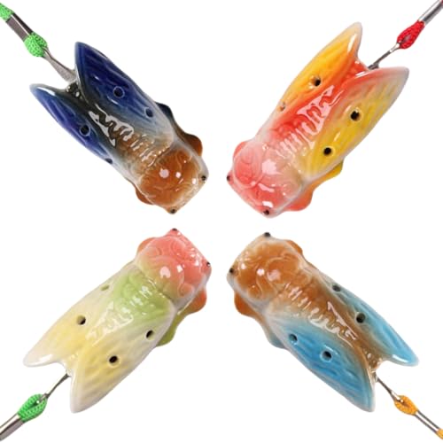 EIH 4 Stück Vogelpfeife,Handgemachte Keramik,Wasser Füllbar Keramische Pfeife,Vogelpfeife Kinder,Form des Rotkehlchens,für Heimdekorationsornamente,Spiele im Freien von EIHI