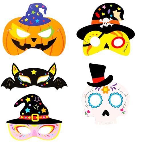 EIH 5 Stück Halloween Maske,Halloween Kinder Cosplay Masken Set,Kinder Halloween Party Masken,mit Gummiband fürJunge Mädchen Halloween Geschenk Cosplay Kostüm von EIHI