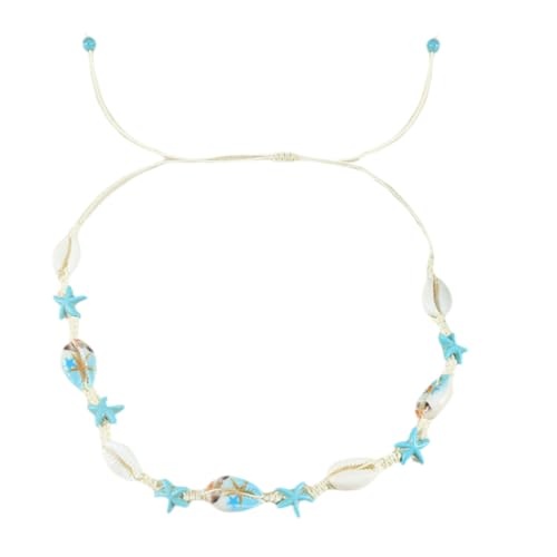 EIHI 1 Stück Muschelkette Blau Muschelkette Damen Verstellbares Muschel SchlüSselbein Halskette Für Frauen Strandschmuck Seaside einzeln EIHI 1 Stück Muschelkette Blau Muschelkette Damen Verstellbares Muschel SchlüSselbein Halskette Für Frauen Strandschmuck Seaside einzeln von EIHI
