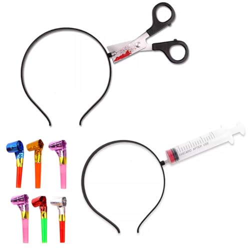 EIHI 2 Stück party zubehör partyzubehör partyhüte erwachsene Lustige Halloween-Stirnbänder für Alles Gute zum Geburtstag Partyzubehör, Gefälligkeiten Enthält 6 Partypfeifen von EIHI