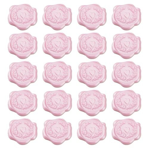 EIHI 20 Pièces Rose Cachet de Cire, Sceau Cire, Cachet de Cire Autocollant, Sceaux de Cire Autocollants en Forme de Cœur, pour Sceller Cartes D'Enveloppes Emballage Cadeau Scrapbooking (A) von EIHI