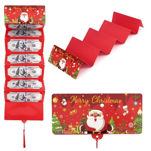 EIHI 3 Stück Weihnachtsmann Dollar Roter Umschlag mit Quaste, 10 Kartenschlitz Rote Umschläge, Weihnachtsüberraschungsparty Spardose (Rot) von EIHI
