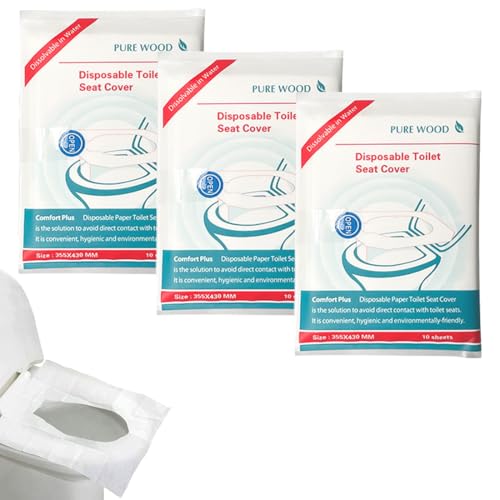 EIHI 30 Stück Faltbarer toilettensitz kinder Toilet seat cover Beheizter toilettensitz Einweg Toilettensitzbezug,Spülbare Toilette Auflage Toilettensitzbezüge Toilettenschutz Toilettenauflage von EIHI