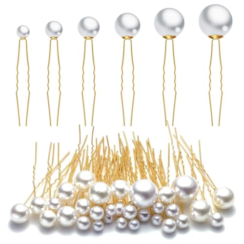 EIHI 30 Stück Perlen Haarnadeln UForm Braut Haarschmuck Haarschmuck Perlenhaarnadel für Party Prom Hochzeit von EIHI