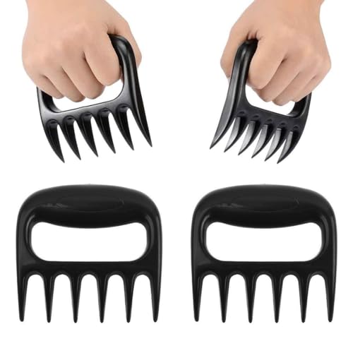 EIHI 4 Stück Pulled Pork Kralle, Pulled Pork Gabel, Hähnchen-Zerkleinerer, BBQ Fleischkralle, Bärenkralle, Hackfleischkralle zum Zerkleinern und Mischen von Pulled Pork, Huhn und Rindfleisch von EIHI