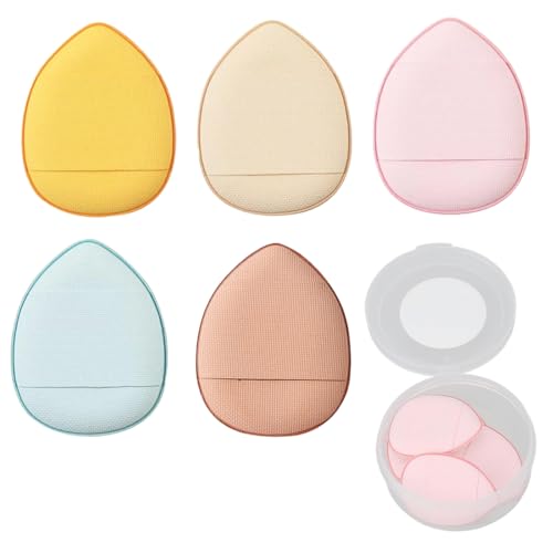 EIHI 5 Mini Make-up Schwämme für Concealer Puderquaste Kissen Gesichtscreme Farbkorrektur Concealer und Foundation, Kosmetik Schwamm Set mit Aufbewahrungsbox - Mischbare Farben von EIHI