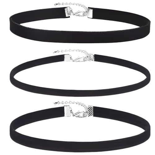EIHI Choker Kette Damen, Velvet Chokers Schwarz Band Choker Halskette für Damen Mädchen, 3 Stück von EIHI