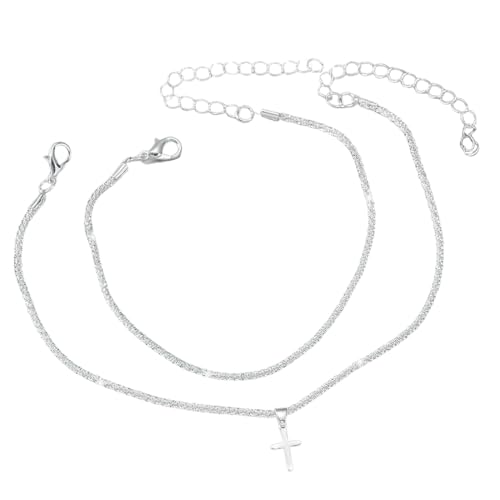 EIHI Damen 14K Vergoldet Boho Perlen Fußkettchen Mode Mehrschichtige Forever Herz Pearl CZ Fußkettchen Set Wasserfest Verstellbar Strand Fuß Schmuck für Frauen und Mädchen von EIHI