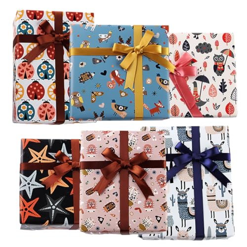EIHI Geschenkpapier Set,50x70 CM Geschenkpapier Geburtstag,Geschenkpapier zur Einschulung mit Schleifenband und Klebeband,für Kindergeburtstag Hochzeit Weihnachten Vatertag von EIHI