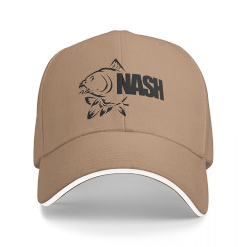 EIILBEIS Unisex Personalisiert Visier Schutz Hut Nash Angeln Logo Baseballkappe Jahrgang Karpfen Fisch Tackle Angeln Sandwich Kappe Männer Frauen Verstellbare Hüte Kappe Laufen Golf Geschenke von EIILBEIS