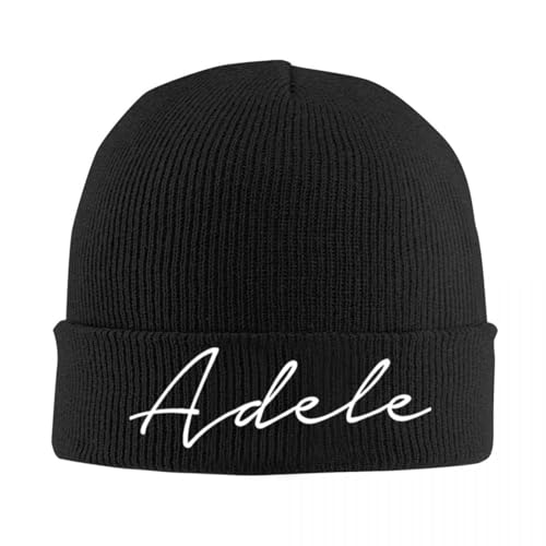 EIILBEIS Unisex Schutz Hüte Adele Logo Beanie Hüte Adele In Tour 2024 August Casual Caps Männer Frauen Gym Strickmütze Herbst Winter Design Elastische Beanie Mütze Outdoor Geschenke von EIILBEIS