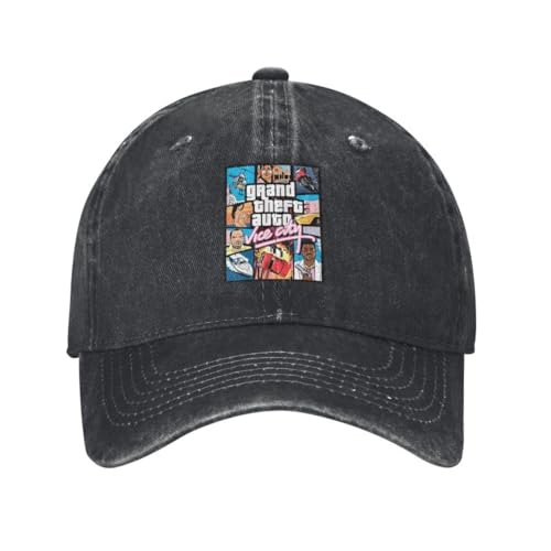 Herren Baseballmütze Sonnenhüte für Damen Custom Adventure Game Collage Baseballkappe Hip Hop Baumwolle Snapback Hüte Frauen Herren Verstellbarer GTA Papa Hut das Geschenk von EIILBEIS