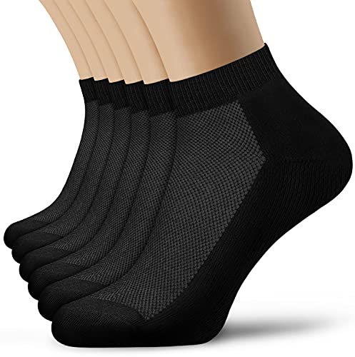 EIISSION Socken Herren Damen 35-38 Schwarz Warme Sportsocken Unisex Business Lange mit Baum-wolle Haltbarkeit für Sport Freizeit 6 Paar von EIISSION