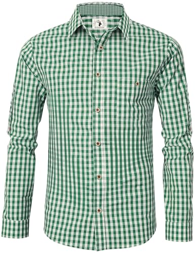EIISSION Trachtenhemd Herren Kurzarm Grün Oktoberfest Kariert Langarm Trachten Hemd Freizeithemd Karohemd Baumwolle Slim fit L EIISSION Trachtenhemd Herren Kurzarm Grün Oktoberfest Kariert Langarm Trachten Hemd Freizeithemd Karohemd Baumwolle Slim fit L von EIISSION