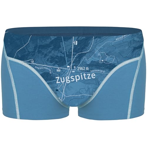 EIN SCHÖNER FLECK ERDE. Herren Boxershorts - Shorts, Print, Bio-Baumwolle Zugspitze (Himmelblau) XL von EIN SCHÖNER FLECK ERDE.