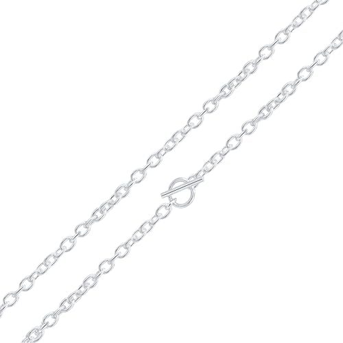 EINATS BOUTIQUE Handgefertigte Halskette aus 925er-Sterlingsilber, 6 mm, mit T-Verschluss, 50,8 cm, Sterling Silber, Kein Edelstein von EINATS BOUTIQUE