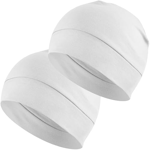 EINSKEY Fahrradmütze Unter Helm, Leichte Dünne Baumwollmütze für Herren und Damen, Perfekt als Schlafmütze, Laufmütze, Skull Cap oder Chemo Kopfbedeckung - 2er Pack von EINSKEY