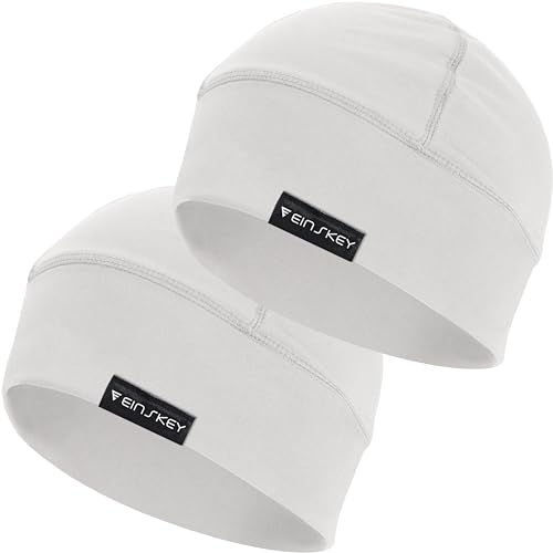 EINSKEY Laufmütze Herren Damen Sommer Dünn Skull Cap Fahrradmütze Unter Helm Atmungsaktiv Winddicht Schlafmütze Chemo Kopfbedeckung - 2er Pack von EINSKEY