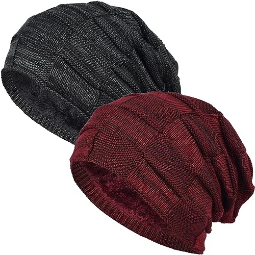 EINSKEY Wintermütze Herren Damen Dicke Slouch Beanie Mütze mit Fleece Gefütterte für Fahrrad, Skifahren, Snowboarden, Wandern, Haarausfall von EINSKEY