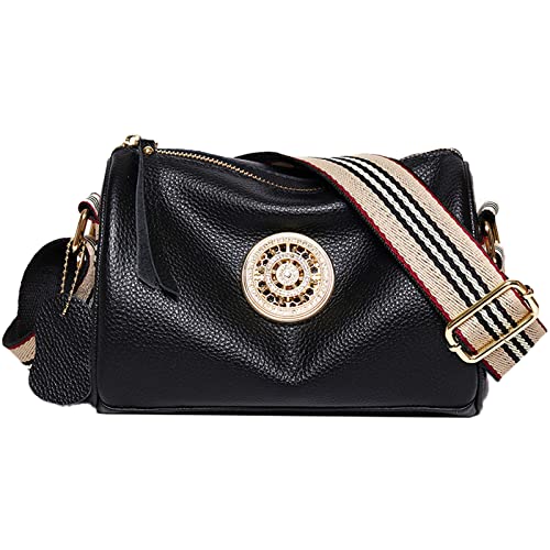 EINYNIUER Crossbody Bag Damen Breiter Gurt, Breitem Gurt für Umhängetasche Damen Klein Bauchtasche Leder Moderne Taschen Stylish Brusttasche Crossbag Handtasche mit Abnehmbar Schwarz von EINYNIUER