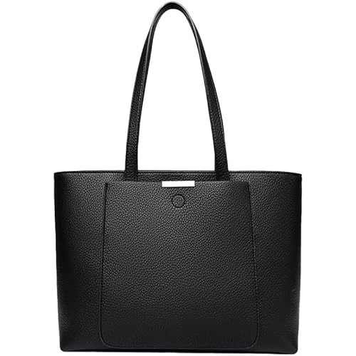 EINYNIUER Handtasche Damen Shopper Große Schwarz Handtasche Leder Umhängetasche Arbeitstasche Gross Laptop Business Schule Taschen 15.6 Zoll von EINYNIUER