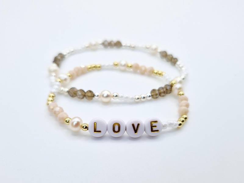 Perlenarmband, Süßwasserzuchtperlenarmband, Brautschmuck, Hochzeitsschmuck, Silberperlen, 14K Vergoldetet Perlen, Facettierte Perlen von EINZIGARTIGbySteffi