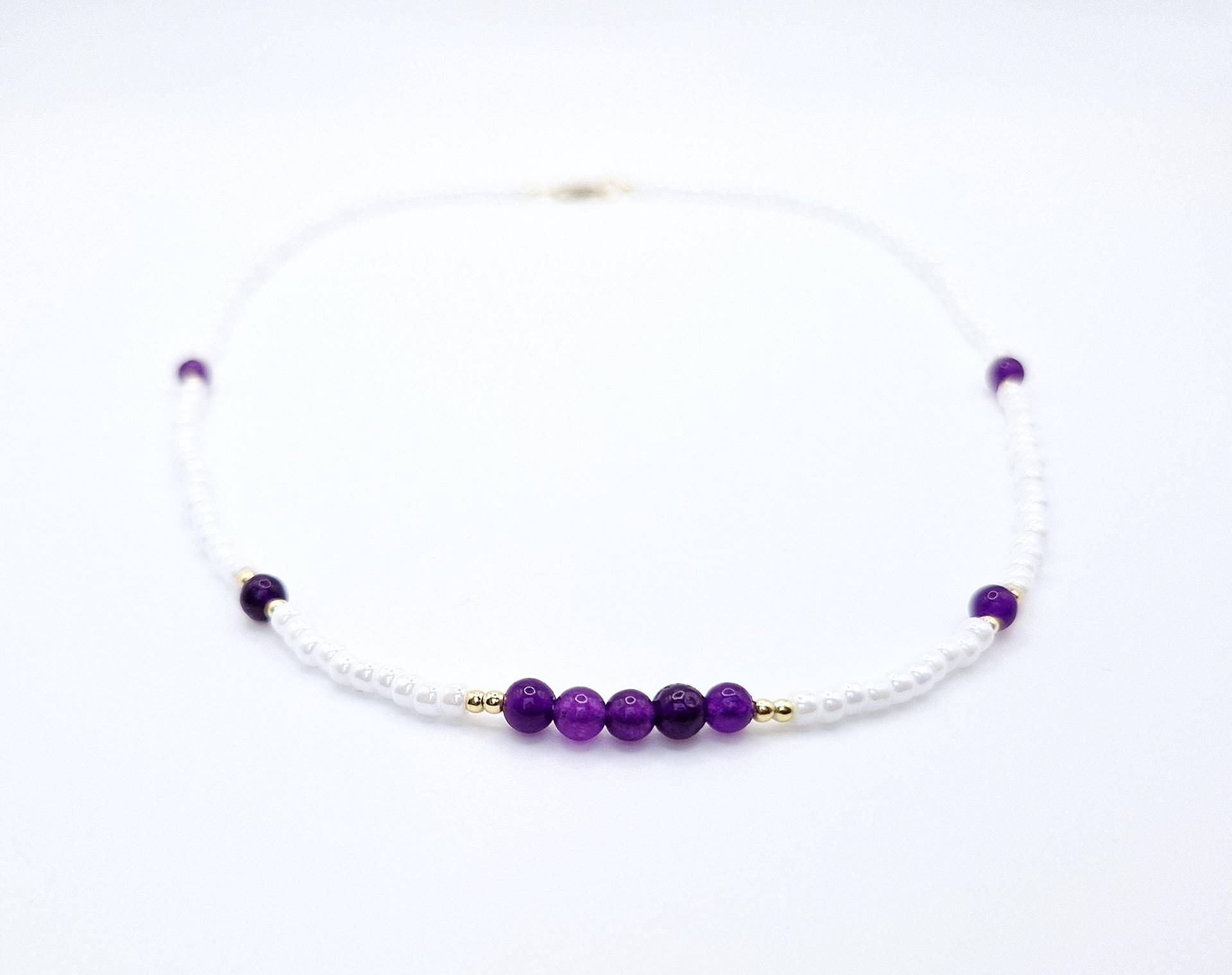 Perlenkette Mit Heilsteinen, Geburtssteinkette, Edelsteinkette von EINZIGARTIGbySteffi