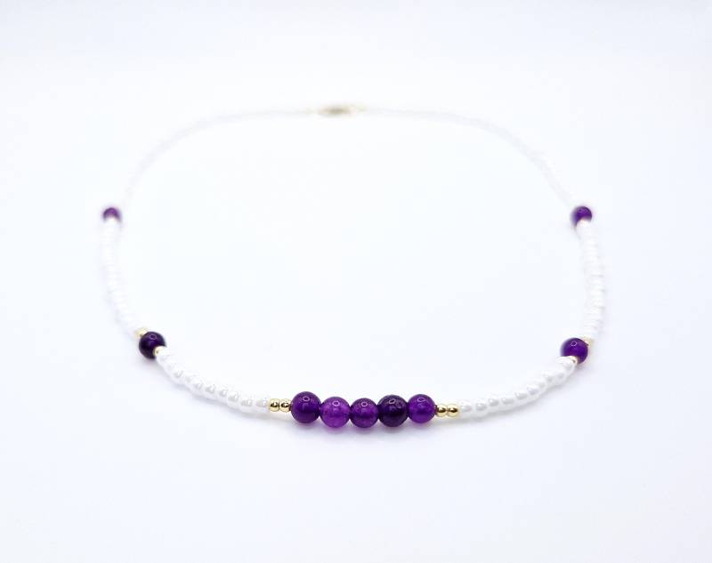 Perlenkette Mit Heilsteinen, Geburtssteinkette, Edelsteinkette von EINZIGARTIGbySteffi