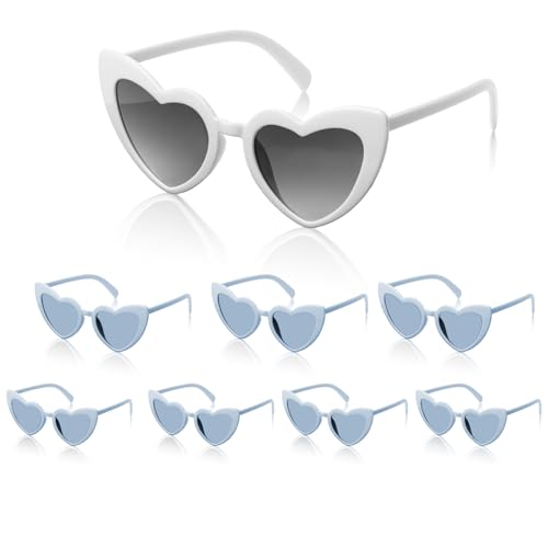 EIOAUY Gastgeschenke für Junggesellinnenabschiede, 8 Paar herzförmige Sonnenbrillen, Hochzeits-Party-Dekorationen, Geschenke für Damen und Mädchen, Weiß, Blau, Mitte EIOAUY Gastgeschenke für Junggesellinnenabschiede, 8 Paar herzförmige Sonnenbrillen, Hochzeits-Party-Dekorationen, Geschenke für Damen und Mädchen, Weiß, Blau, Mitte von EIOAUY