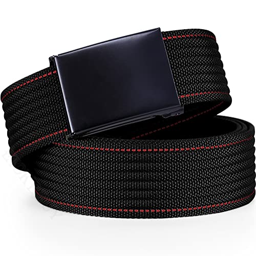Canvas Gürtel für Herren, Taktischer Gürtels mit Stufenlos Verstellbarer Metallschnalle, Nylon Belt eignen sich für Outdoor-Sport, Arbeit, Golf und Freizeit. von EIOKBECY