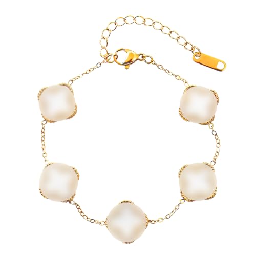 EIROVYA 1 Stück 18K Vergoldet Vierblättriges Kleeblatt Armband, 18K Gold plattiert Liebe Freundschaft Armband Cubic Zirkonia Armreif, Goldplattiertes Vierblättriges Geschenk für Frauen von EIROVYA