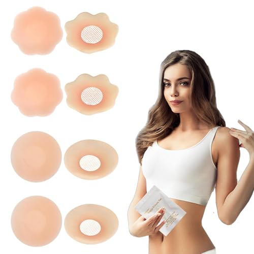 EIROVYA 8 Stück nippelpads,SelbstklebenNippel Cover,Trägerlose unsichtbare Silikon-Stilleinlagen,RunTasche in Blumenform EIROVYA 8 Stück nippelpads,SelbstklebenNippel Cover,Trägerlose unsichtbare Silikon-Stilleinlagen,RunTasche in Blumenform von EIROVYA
