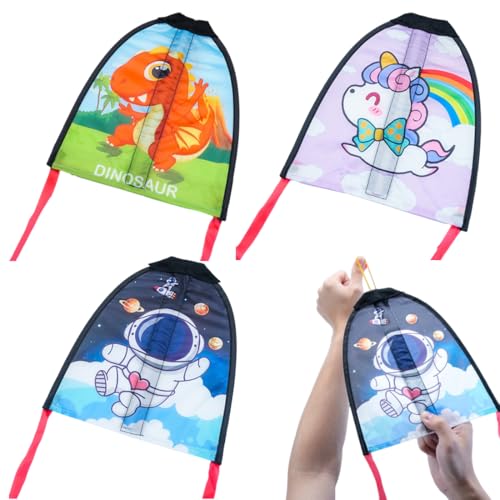 EIROVYA Drachen Spielzeug,3 Stück Mini-Drachen Daumenauswurf Drachen für Kinder und Erwachsene Leicht zu Fliegende Drachenschleuder Fingerwerfer,Strandspielzeug Kinder,Outdoor Spiele für Kinder von EIROVYA